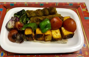 Vegetable Seekh Kabab,Paneer Tikka