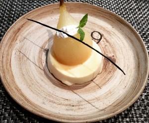 Panna Cotta,Poached Pear