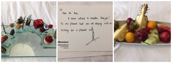 Welcome platter at the resort 