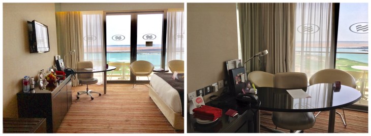 Work desk in the hotel room 