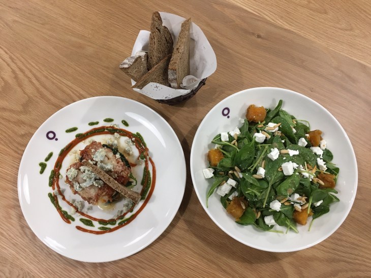 Spinach and pumpkin salad