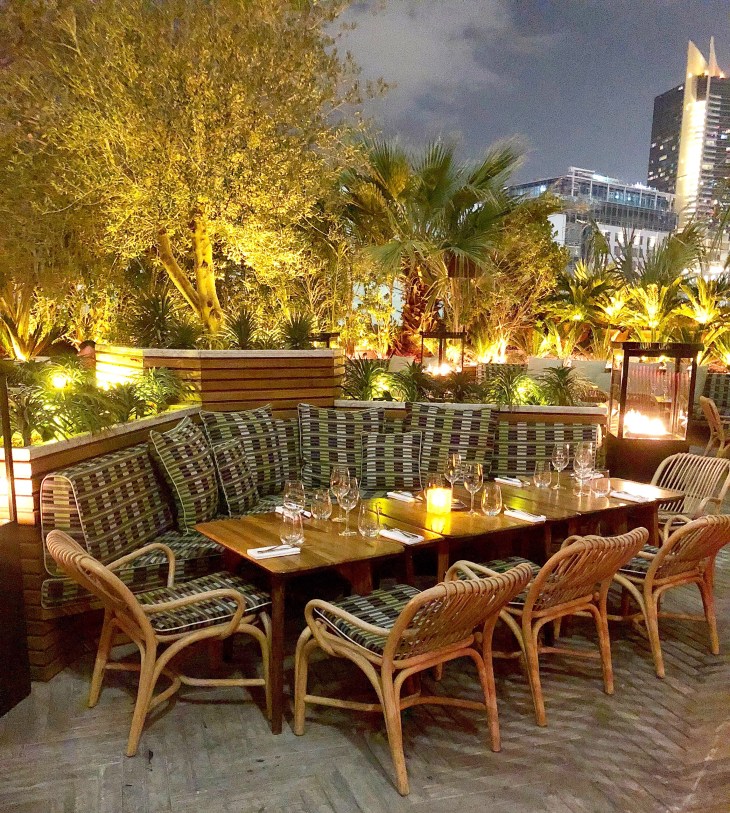 Outdoor terrace at La Cantine